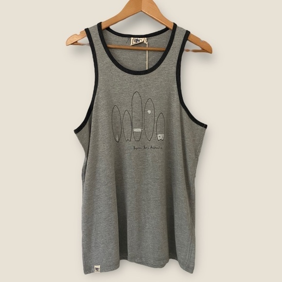 BYRON Bay Australia Surfboard Men’s Tank - Picture 1 of 9